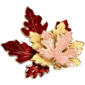 Fall Thanksgiving Brooch Pin, Autumn Fall‎ Leaves Brooch Maple Leaf Pin